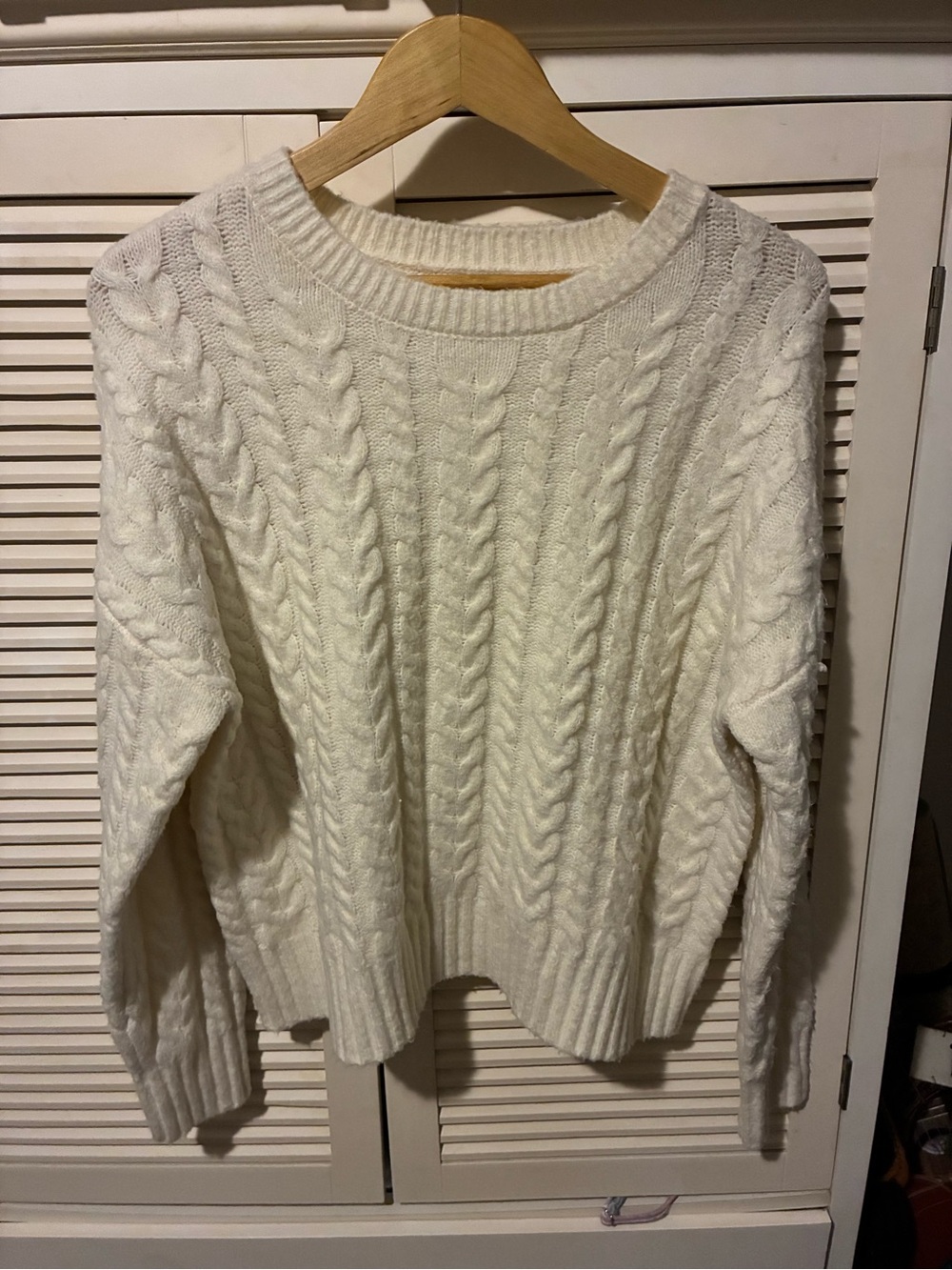 Joie Cream Cable-Knit Crewneck Sweater